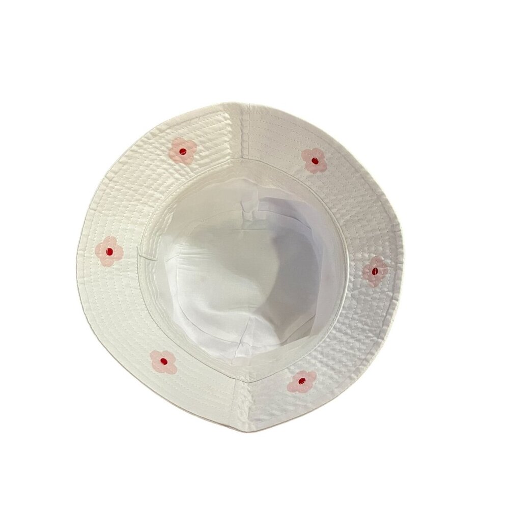 Elta MD Skincare Bucket Hat White Pink Red Floral Print Sun Hat Used - Picture 7 of 9